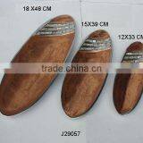 Cast Aluminum Oval Tray With Enamel and Mother of Pearl Mosaic