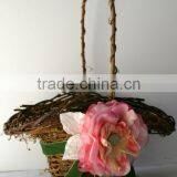 Rustic Style Calamus Beccarii Material Flower Basket for Garden Decoration thumbnail-1