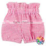 Romantic Pink Lovely Designs Ruffle High Waist Kids Gilrs Summer Wear Cotton Shorts Toddler Floral Bloomers thumbnail-1