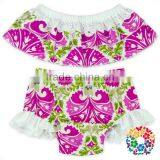 100% Organic Cotton Red Floral Bloomer Set For Diaper Girl Shorts thumbnail-6
