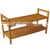 2 Tiers Wooden Shoe Bench Rack thumbnail-4