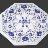 Lapiz Lazuli Marble Inlay Table Top, Pietra Dura Marble Table thumbnail-1