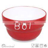 Light Color Unique Shape Footed Ceramic Two Tone Soup Bowl thumbnail-1
