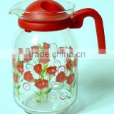 High quality 1.2L clear glass coffee pot with printing logo