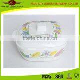 7inch Square Flower Melamine Bowl With Cover