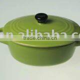 Stoneware Casserole Oval Shape With Black Lid thumbnail-1