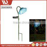 Mini Glass Metal Bell Flower Garden Stake Color Changing Led Handpainted Polyresin Figurine Solar Powered Light thumbnail-1