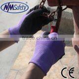 NMSAFETY 13g Knitted Latex Gloves En388 Safety Glove Purple Nylon Glove thumbnail-1
