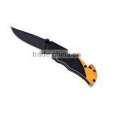 A21-1076 Stainless Steel Blade Orange Aluminum Handle Folding Knife thumbnail-1