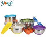 Non Slip Silicone Bottom Stainless Steel Mixing Bowls Set With Lids Kitchen Tools thumbnail-3