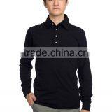 100% Cotton Custom Long Sleeve Golf Tee Plain Shirts Men Polo T-shirt thumbnail-1