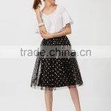 Woman Charming Lady Fashion Black Mesh Skirt With Golden Foil thumbnail-2