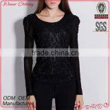 Women's Fashion Clothing Autumn Wear Long Sleeve Black Fancy Designer Western Tops Images thumbnail-1
