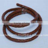 Round braided leather string