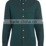 Dark Green Oxford Long Sleeve Casual Shirt thumbnail-4