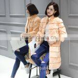 Women's Real Fur Coat Real Rex Rabbit Fur Jacket Knitted Wool Lining Coat of Fur Stand Collar Female thumbnail-1