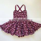 Baby Girl Toddler Girls Vintage Fabric Burgundy Plum Maroon Floral Dress Romper thumbnail-1
