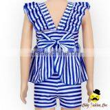 YZA-004 Yiwu Yihong Cute Stripe Stylish Little Girls Flutter Sleeve With Back Bow Short Pants Swim Wear Swimsuit thumbnail-6