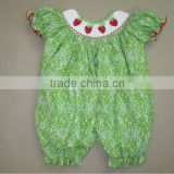 Wholesale strawberry smocked bubble for infant girls