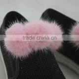 Myfur Top Quality Luxury Ball Animal Fur Pompom Shoe Accessory Shoes thumbnail-1