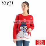 2017 Christmas Jumper Factory Price Cute Snowman Christmans Sweater for Woman thumbnail-3