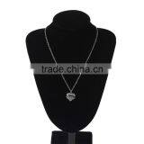 New Fashion Silver Tone " SISTER " Carved Heart Pendant Clear Rhinestone Link Cable Chain Necklace thumbnail-3