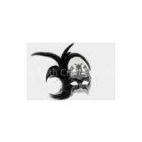 Black Feather Masquerade Masks With 12