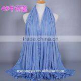 Blue Khaki Cotton Blend Lace Muslim Scarf/ 8 Color Muslim Lace Scarf/islamic Hot Sell Women Hijab