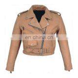 HMB-0329B WOMEN LEATHER JACKETS BASIC BIKER FASHION COATS