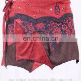 Bohemian Rust Red Shade Side Lace Mini Gypsy Skirt HHCS 133 B