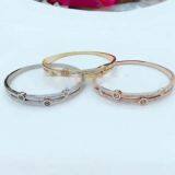 Gold Rose Gold Silver Vacuum PVD Plating 316L Stainless Steel Bracelets Bangles Armbanden For Men Womems thumbnail-1