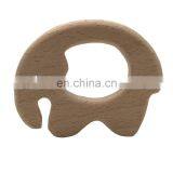 Оптовая продажа натурального органического деревянного зубоняшки для младенцев в виде слона из бука 100%