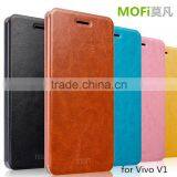 MOFi Case Celular Leather Housing for Vivo V1, Mobile Handset Coque Flip Back Cover Case for BBK Vivo V1