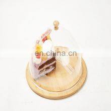 Hot Sale Eco-friendly Bamboo Cake Storage Tray,Bamboo Food Serving Tray With Acrylic Cover Pantry Organizer Kitchen & Tabletop thumbnail-1