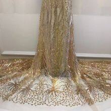 5yars Lot Luxury Sequin Lace Cloth Star Spots Evening Dress Fabric Gold Lace Embroidery Fabric For Wedding Dresses thumbnail-2