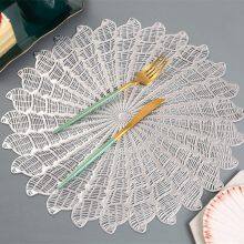 Creative Round Shape PVC Place Mats Conch Pattern Vinyl Pressed Heat Resistant Table Mats thumbnail-2