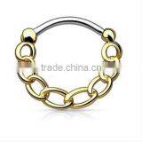 Chain 316L Surgical Steel Septum Clicker Nose Piercing Body Jewelry thumbnail-3