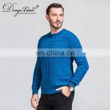 Classic Brand Men's Cable Knit Pullover 100% Pure Cashmere Winter Sweater With Crew Neck Collar thumbnail-6