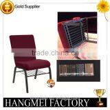 Modern Red Fabric Steel Pew Church Chair thumbnail-1