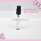 1.5ml 2ml 3ml travel fragrance oil glass atomizer,glass sample vial with plastic pump sprayer