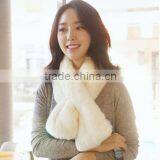 Korea Fashion Plush Plain Lady Fur Scarf Woman Neck Warmer thumbnail-1