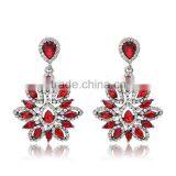 New Charm Fashion Crystal Rhinestone Water Drop Leaf Flower Dangle Drop Earrings thumbnail-6