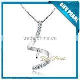 925 Silver/K Gold Pearl Pendant Mounting thumbnail-1