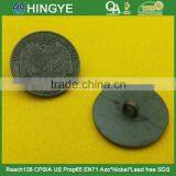 Fancy Metal Shank Button With Owl Logo For Jacket -- MJ1315