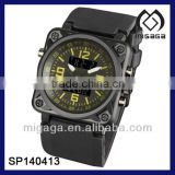 SDU Mens Sport LCD Chronograph Digital Army Quartz Watch Black Rubber watch