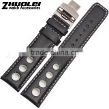 20mm high quality genuine leather Watch strap with stainless steel buckle Wholesale 3PCS