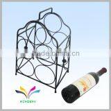 4 Tier Black Flooring Collapsible Sturdy Wire Metal Display Rack for Wine Bottles thumbnail-4