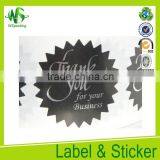 Gear Round Thank You Label Sticker Paper Label Black Label