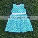 (CD940#BLUE)2-6Y OEM service supply type girl dress checks and bow dresses for children