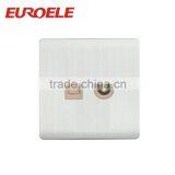 British Standard White Aluminum Panel TV Satellite and Tel Electrical Wall Socket thumbnail-1